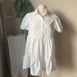 SHEIN white collared tiered dress